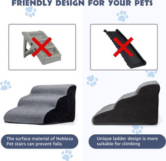 Nobleza hondentrap - hondentrapje voor honden - 3 Treden - Opstapje hond - hondenloopplank - 35 x 56 x 40 - Grijs