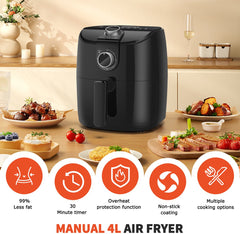 Airfryer - heteluchtfriteuse - 4L - 1500W - Zwart
