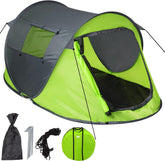 tectake® Pop-up Tent voor 2 Personen - Inclusief Spantouwen, Haringen en Praktische Draagtas - Diverse Kleuren - grijs-groen| nr. 401675