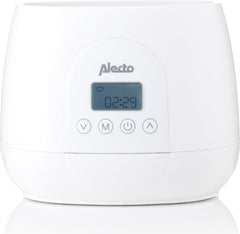 Alecto BW700TWIN - Dubbele digitale Flessenwarmer 500W voor opwarmen, steriliseren en ontdooien - Verwarm 2 flesjes tegelijkertijd - Inclusief stoomkap - Wit •
