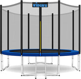 KIDUKU® Trampoline Ø366cm | Complete set met veiligheidsnet, ladder, randafdekking, grondanker & accessoires | Outdoor tuintrampoline kindertrampoline belastbaarheid 150 kg