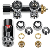 Hoekstopkraan - Inc. thermostaatknop - Zilver - LuxeBath