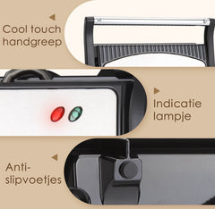 Tosti apparaat - Tosti ijzer - Contactgrill - Grill apparaat - 750W - RVS - Aigostar •