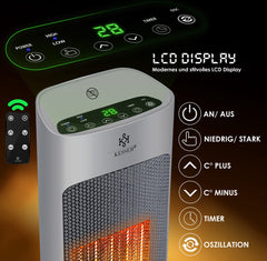 KESSER® Ventilatorkachel 2000W - Terrasverwarmer - Keramische Kachel - Grijs