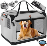 Reisbench hond - Draagtas hond - Transportbox - 60x42x42 cm - Lichtgrijs