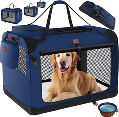 Reisbench hond - Draagtas hond - Transportbox - 102x69x69 cm - Marineblauw