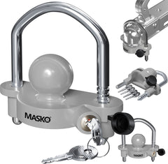 MASKO® Disselslot - Koppelingsslot - Aanhangwagenslot - Grijs