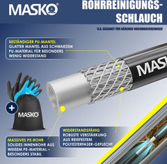 MASKO® Rioolreinigingset - Rioolslang 15 Meter - Universele Afvoerslang - Zwart