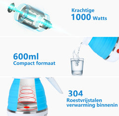 Waterkoker - Elektrisch - 0,6 liter - 1000W - Blauw •