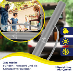 KESSER® Stokparasol Inclusief Beschermhoes & Draagtas 200 × 125cm - Parasol voor Balkon, Tuin & Terras Tuinparasol Strandparasol - Lichtgrijs
