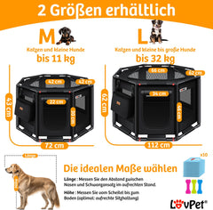 Puppyren - Hondenren- Dierenren - 43x72x72 cm - Zwart - LOVPET®