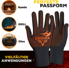 Ovenwanten - Ovenhandschoenen - Zwart - XXL - KESSER®