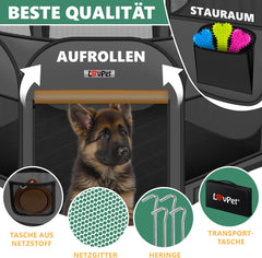 Puppyren - Hondenren- Dierenren - 64x125x125 cm - Antraciet - LOVPET®