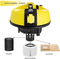 MASKO® Industriële stofzuiger 2300W - Droog- & Natzuigen - Geel