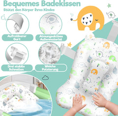 KIDIZ® Babybadje Opvouwbaar met Thermometer - 0-12 Maanden - Groen