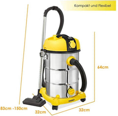 MASKO® Industriële stofzuiger 2300W - Droog- & Natzuigen - Geel