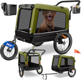 Hondenfietskar - Hondenkar - Fietskar hond - tot 40 kg - Khaki