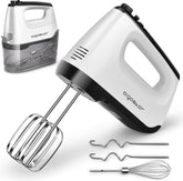 Handmixer - 5 Snelheden met Turbo - RVS Deeghaken & Gardes - 400W - Aigostar