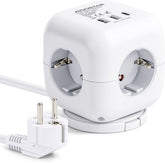 Stekkerdoos met usb - Met schakelaar - 1.5 Meter Verlengsnoer - Wit - Aigostar