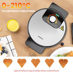 Wafelijzer - Wafelmaker - 5 Wafels - 1000W - RVS - Aigostar •