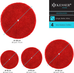 KESSER® Kerstboomrok Kerstboomkleed imitatiebont rond Kerstboom tapijt vilt pluche voor sneeuw decoratie versieringen - Rood / Ø 150 cm