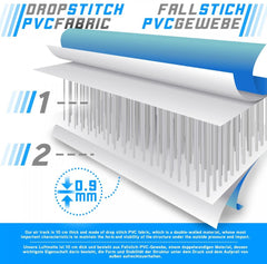 Opblaasbare PVC gym mat, 3 x 1 meter, met elektrische luchtpomp, gymnastiekmat, trainingsmat, fitnessmat