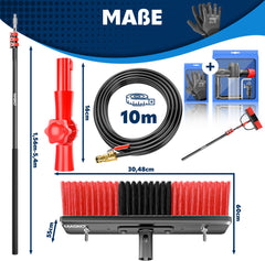 MASKO® Telescopische wasborstel - 5,4m - Incl. Wasborstel - Rood