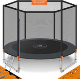 Trampoline - Met veiligheidsnet - 244 cm - Tot 150 kg - Oranje - KESSER®