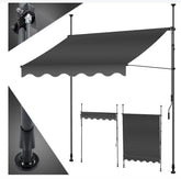 KESSER® Klemluifel - Balkonluifel zonder boren - 250cm - Verstelbaar - Antraciet