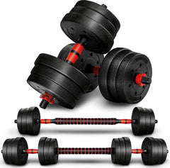 Dumbells set - Gewichten set - Halterset - Verstelbaar - 20 kg - Rood - RE:SPORT