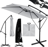 Zweefparasol - Tuinparasol - Parasol 250 cm - Met voet - Met Parasolhoes - Lichtgrijs - KESSER®