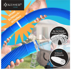 KESSER® zwembadslang | Zwembadslang met mouwen | Zonneslang voor zwembad en op het zwembad | zuigslang | Pomp slang