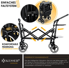 KESSER® Bolderkar - Opvouwbaar - Bolderwagen - Zwart •