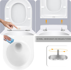 KESSER® WC bril met Soft Close Deksel - Toiletbril - Wit