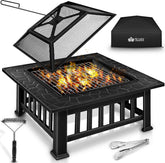 TILLVEX® Vuurschaal - Vuurkorf - 81x81x42cm - Zwart