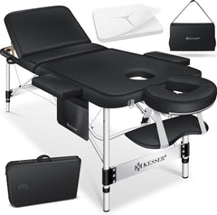 KESSER® Massagetafel inklapbaar - Tot 225kg - Verstelbaar - Zwart