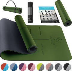 Yogamat - Fitness mat - Sportmat - Yoga mat extra dik - Groen - KESSER
