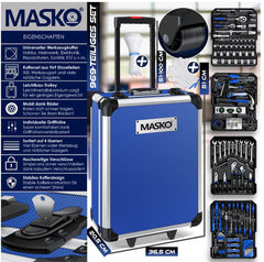 MASKO® 969 delige gereedschapskoffer - Gereedschapswagen - Blauw