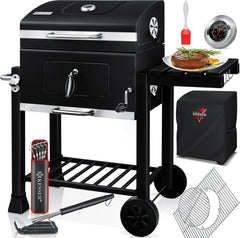 KESSER® XL Houtskoolbarbecue - RVS - BBQ - Zwart