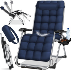 Tuinstoel - Ligstoel - Verstelbaar - Opvouwbaar - Blauw - KESSER®