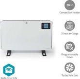 Nedis SmartLife Elektrische Convectorkachel - 2000 W - 3 Warmtestanden - Afstandsbediening - Regelbare Thermostaat - Verwarming - Wit