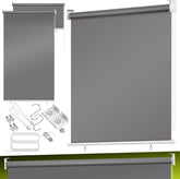 KESSER® Klemluifel - Balkonluifel - Rolgordijn - 100x240cm - Grijs