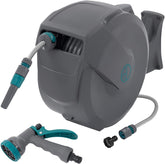 Wandslangenbox - Tuinslanghaspel - Tuinslang met haspel - 30 meter - Grijs - ECD Germany