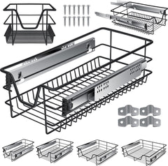 Keukenlade - Telescopische lade - 30 cm - Zwart - KESSER®