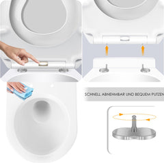KESSER® WC bril met Soft Close Deksel - Toiletbril - Wit