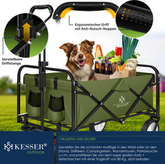 KESSER® Bolderkar - Opvouwbaar - Bolderwagen - Khaki
