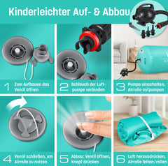 KESSER® Airtrack Turnmat - Gymnastiek Rol - 120x90cm - Mintgroen