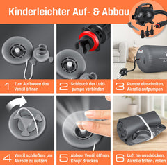 KESSER® Airtrack Turnmat - Gymnastiek Rol - 120x75cm - Antraciet •