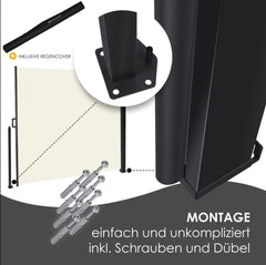 KESSER® Zijzonwering 300x200 uitschuifbaar zonnescherm ondoorzichtige privacybescherm