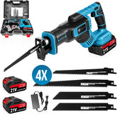 Vesto® Accu Reciprozaag – 21V Li-Ion – Incl. 2 Accu’s, Zaagbladen & Koffer – 25mm Slag – Voor Hout, Metaal & Kunststof – Snelwisselsysteem – Draadloos •